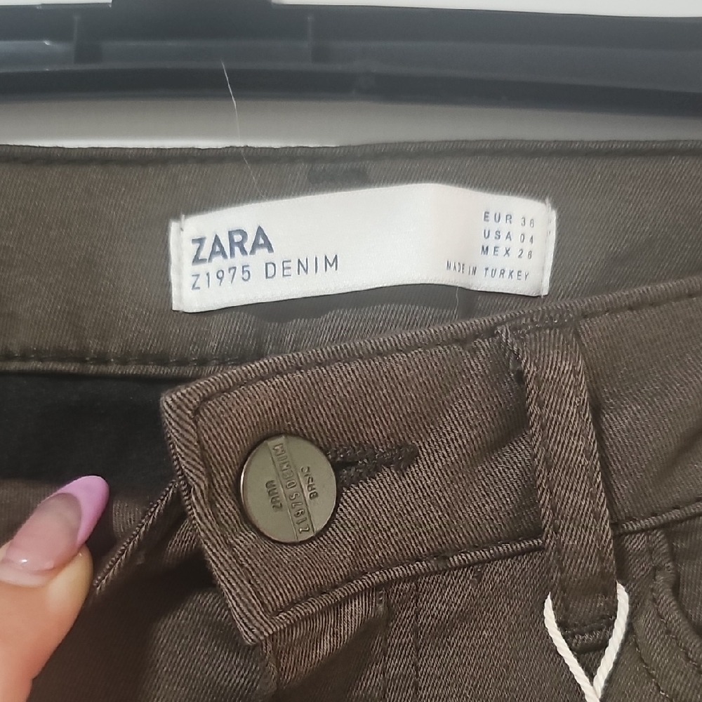 Zara Olive Cargo Pants - Picture 3 of 4